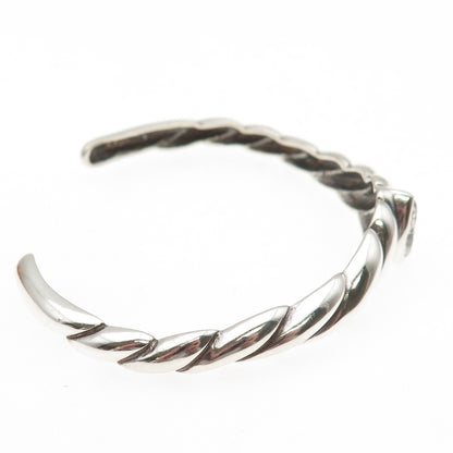 KABANA 925 Sterling Silver Vintage Pear-Cut C Z Adjustable Cuff Bracelet 6.75"