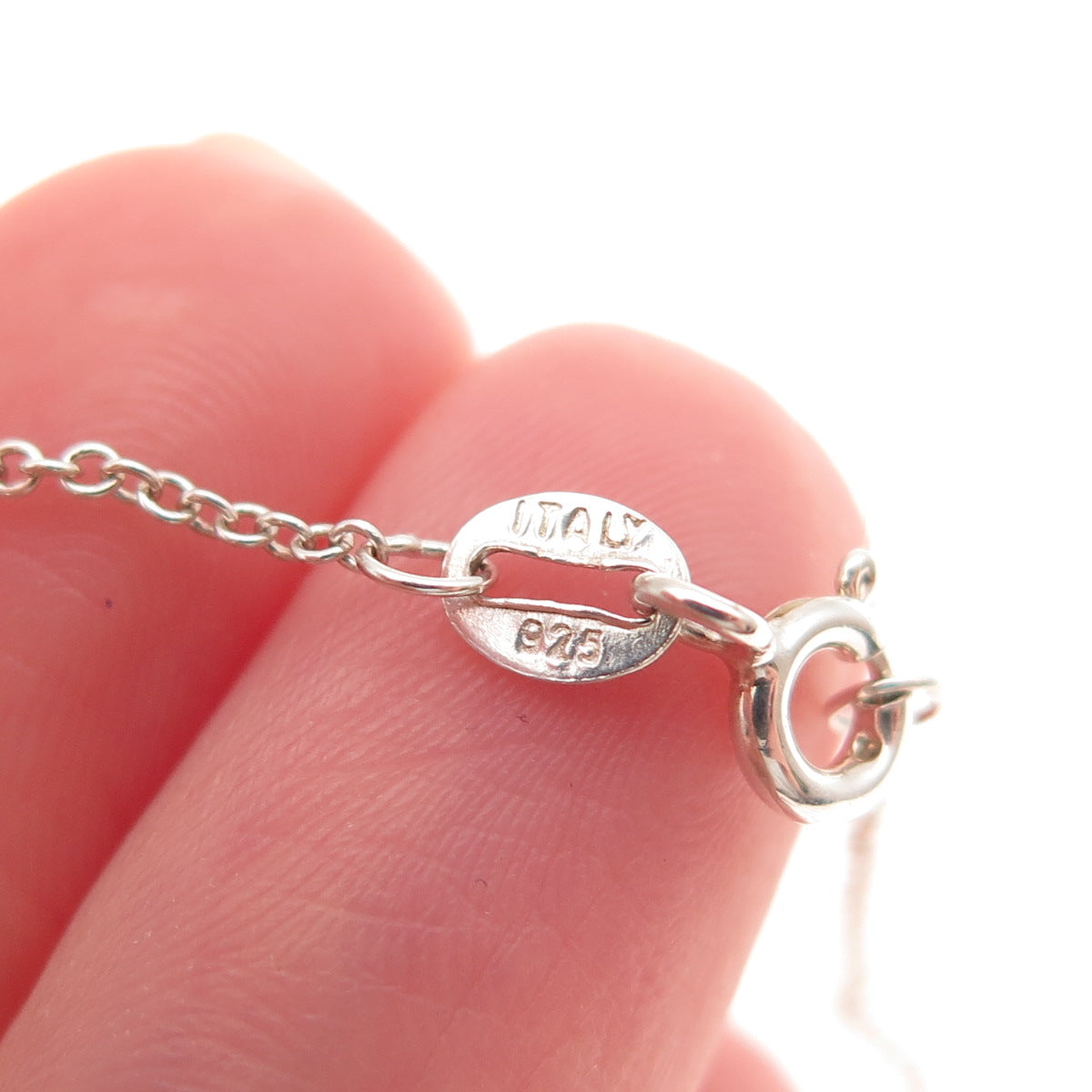 925 Sterling Silver Round-Cut C Z Heart Cable Chain Necklace 18"