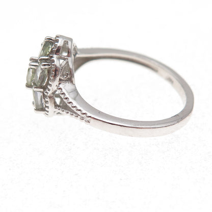 Chuck Clemency 925 Sterling Silver Real Oval-Cut Green Amethyst Ring Size 8