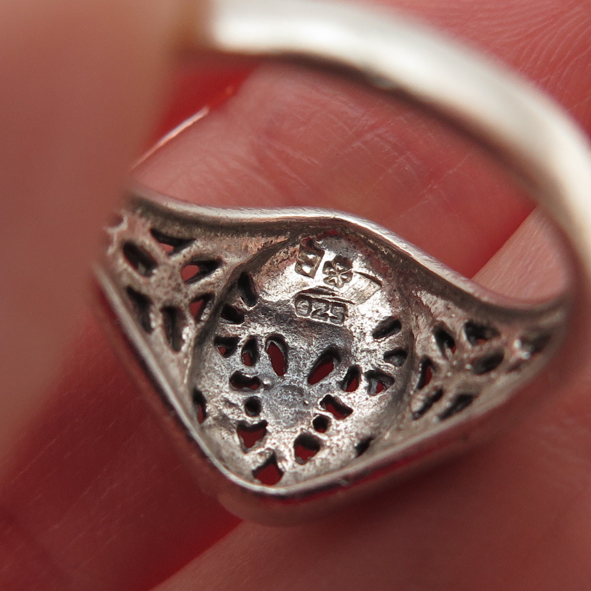 BLING 925 Sterling Vintage Celtic Night Day Sun Moon Tree of Life Ring Size 6