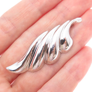 BEAU 925 Sterling Silver Vintage Modernist Wing Pin Brooch