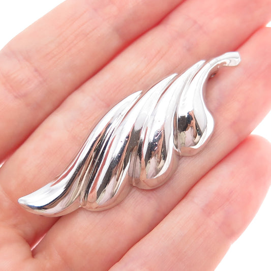 BEAU 925 Sterling Silver Vintage Modernist Wing Pin Brooch
