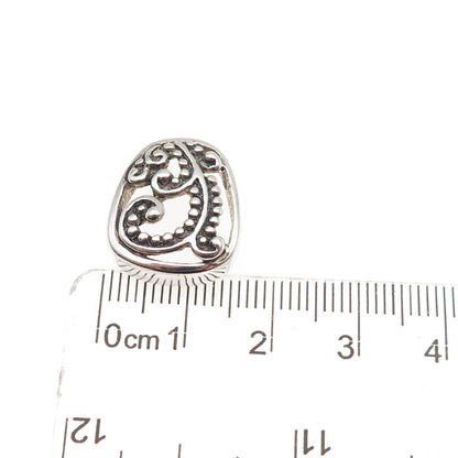 Melissa Rivers 925 Sterling Vintage Granulated Floral Slide Mini Charm Pendant