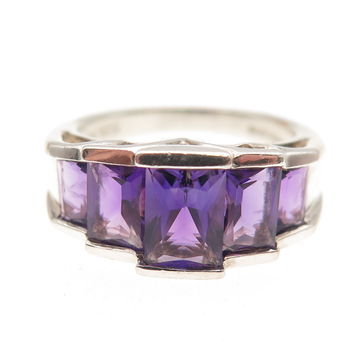 Michelle Albala 925 Sterling Silver Vintage Real Amethyst Ring Size 6.25