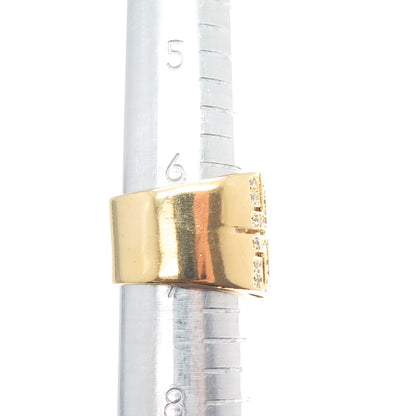 925 Sterling Silver Gold Plated Round-Cut C Z Greek Maze Ring Size 7