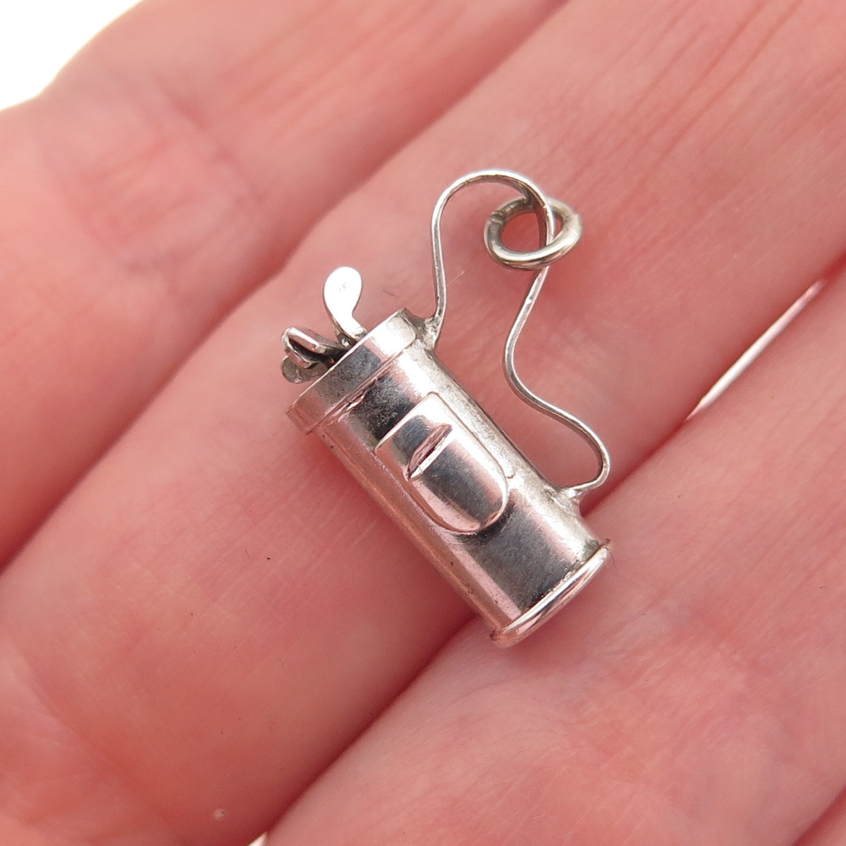 925 Sterling Silver Antique Art Deco Golf Club 3D Mini Charm Pendant