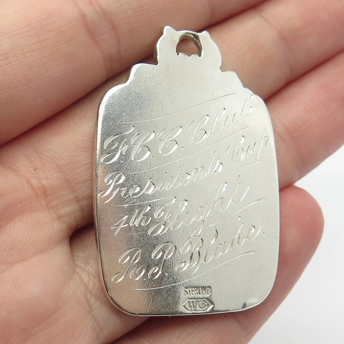 925 Sterling Silver Vintage Wendell & Co. Golfer Pendant