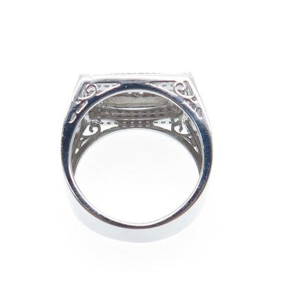 925 Sterling Silver Round-Cut Shaped C Z Sparkle Ring Size 10.25
