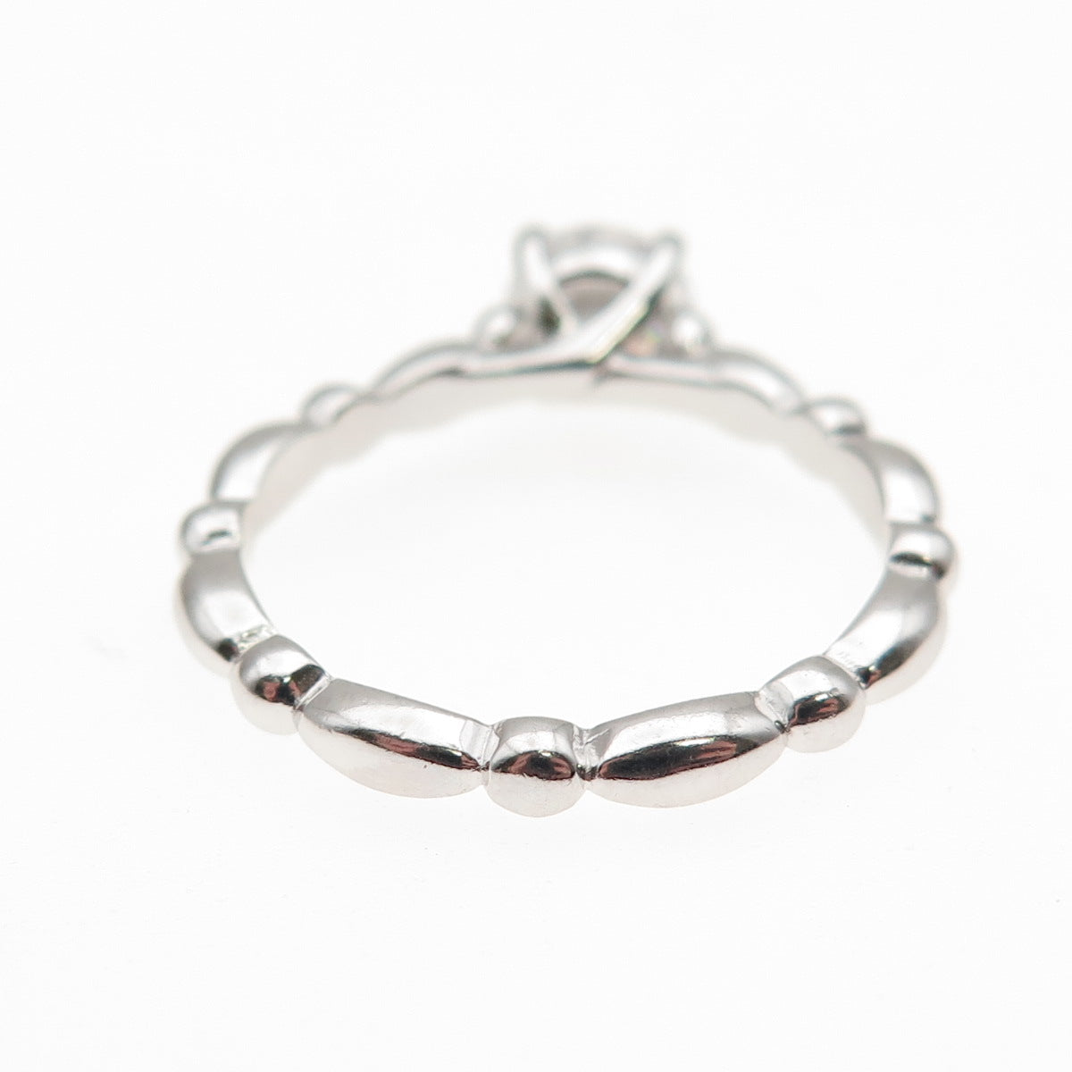 925 Sterling Silver Round-Cut C Z Engagement Bubble Ring Size 8.25