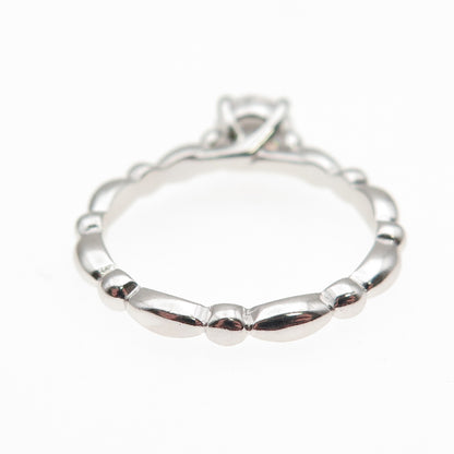 925 Sterling Silver Round-Cut C Z Engagement Bubble Ring Size 8.25