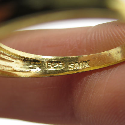 SMK 925 Sterling Silver 2-Tone Striped Ring Size 7.25