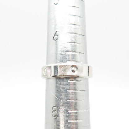 925 Sterling Silver Vintage Textured Band Ring Size 7.25