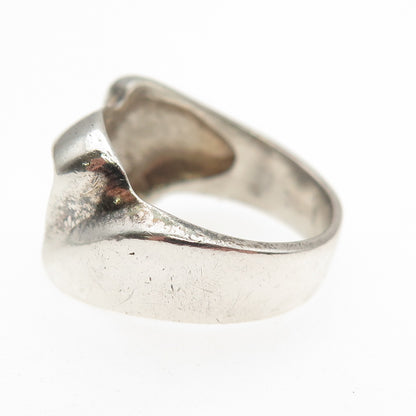 Chapal Zenray 925 Sterling Silver Vintage Modernist Oxidized Ring Size 6