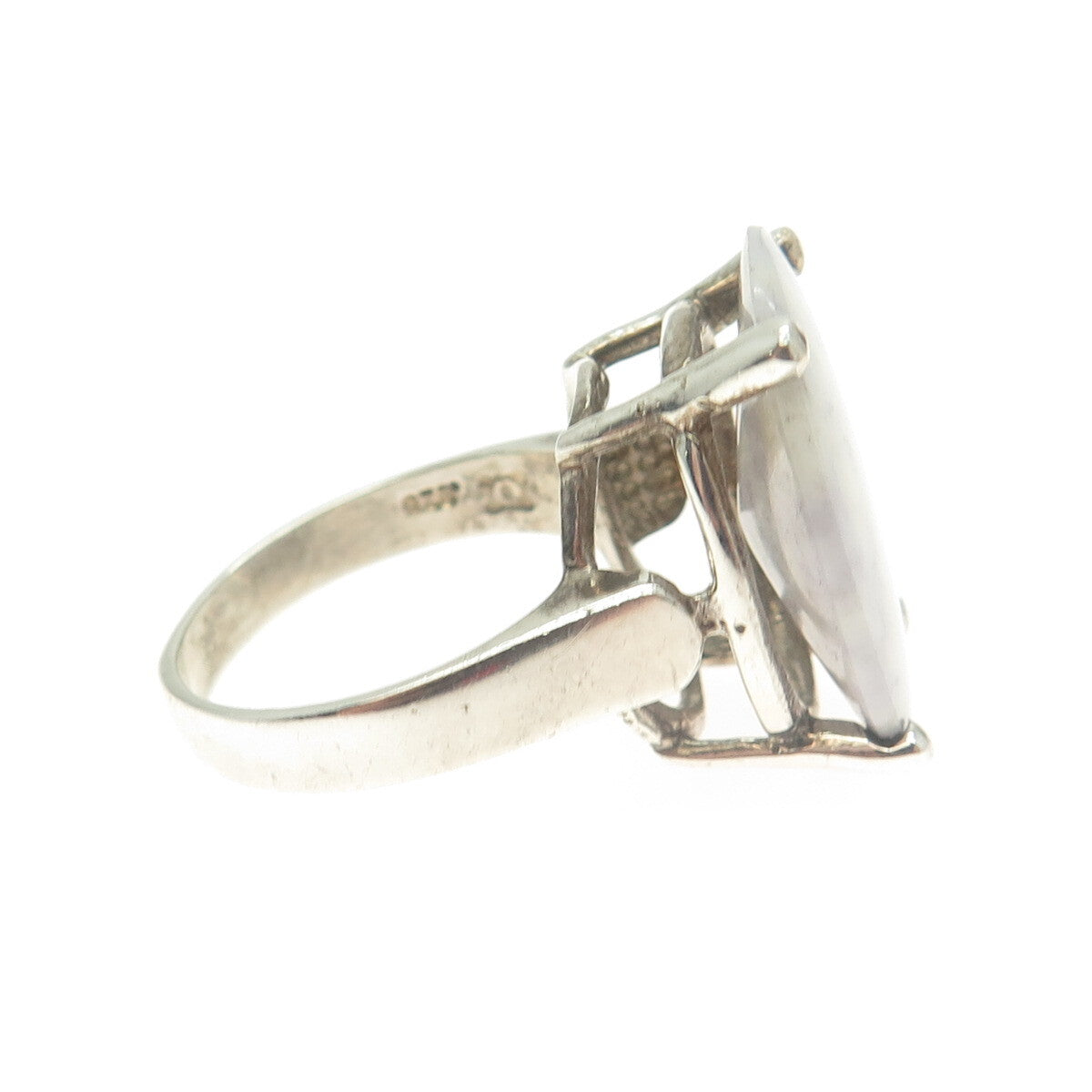 925 Sterling Silver Vintage Real Lepidolite Gemstone Ring Size 6.5