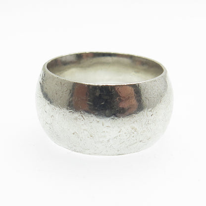 925 Sterling Silver Vintage Wide Band Ring Size 7.5