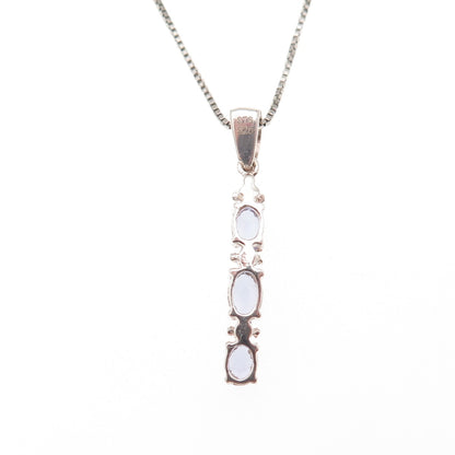 Chuck Clemency 925 Sterling Silver Real Tanzanite Box Chain Necklace 18"
