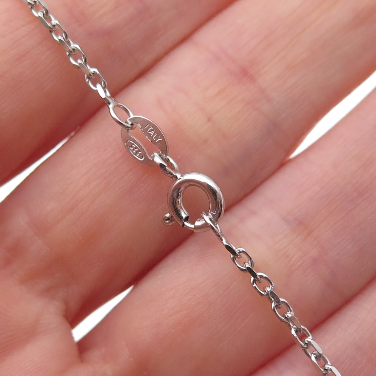 925 Sterling Silver Italy Cable Chain Necklace 16"