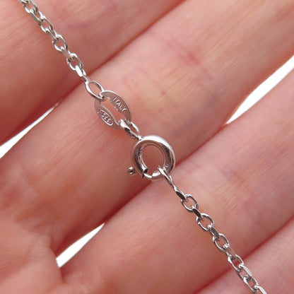925 Sterling Silver Italy Cable Chain Necklace 16"