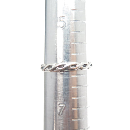 925 Sterling Silver Vintage Oval-Cut C Z Celtic Woven Ring Size 6