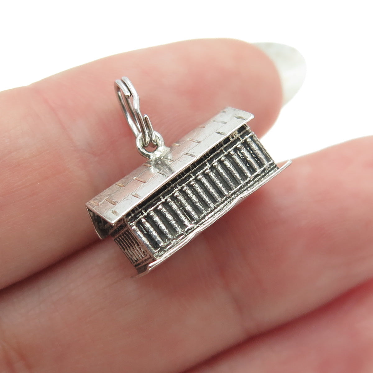 900 Silver Antique Greece Acropolis 3D Charm Pendant