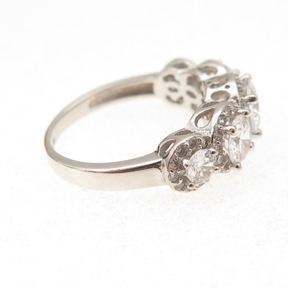 925 Sterling Silver Round-Cut C Z Engagement Ring Size 7.25
