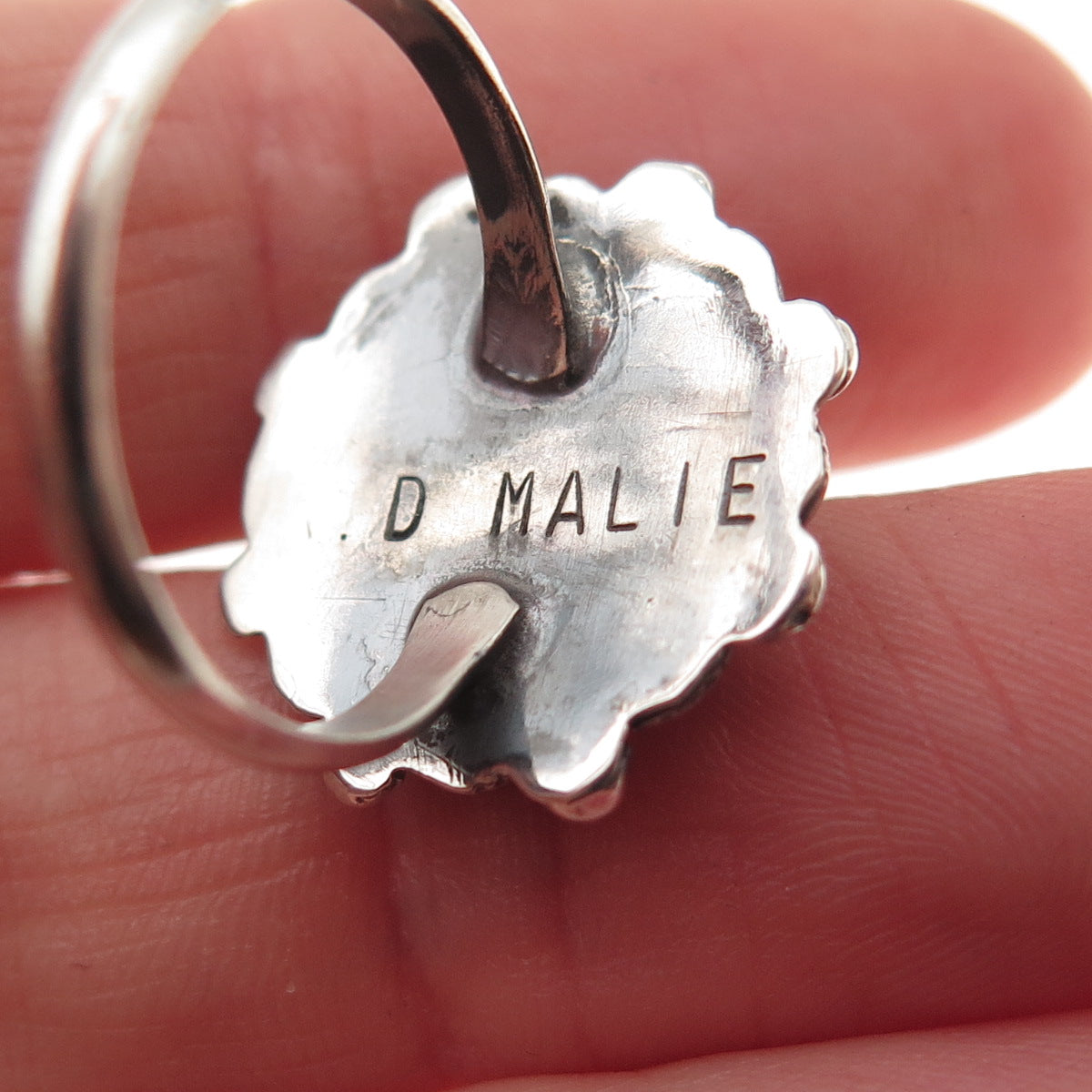 Rosalita D. Malie Navajo Old Pawn 925 Sterling Vintage Turquoise Ring Size 5.5