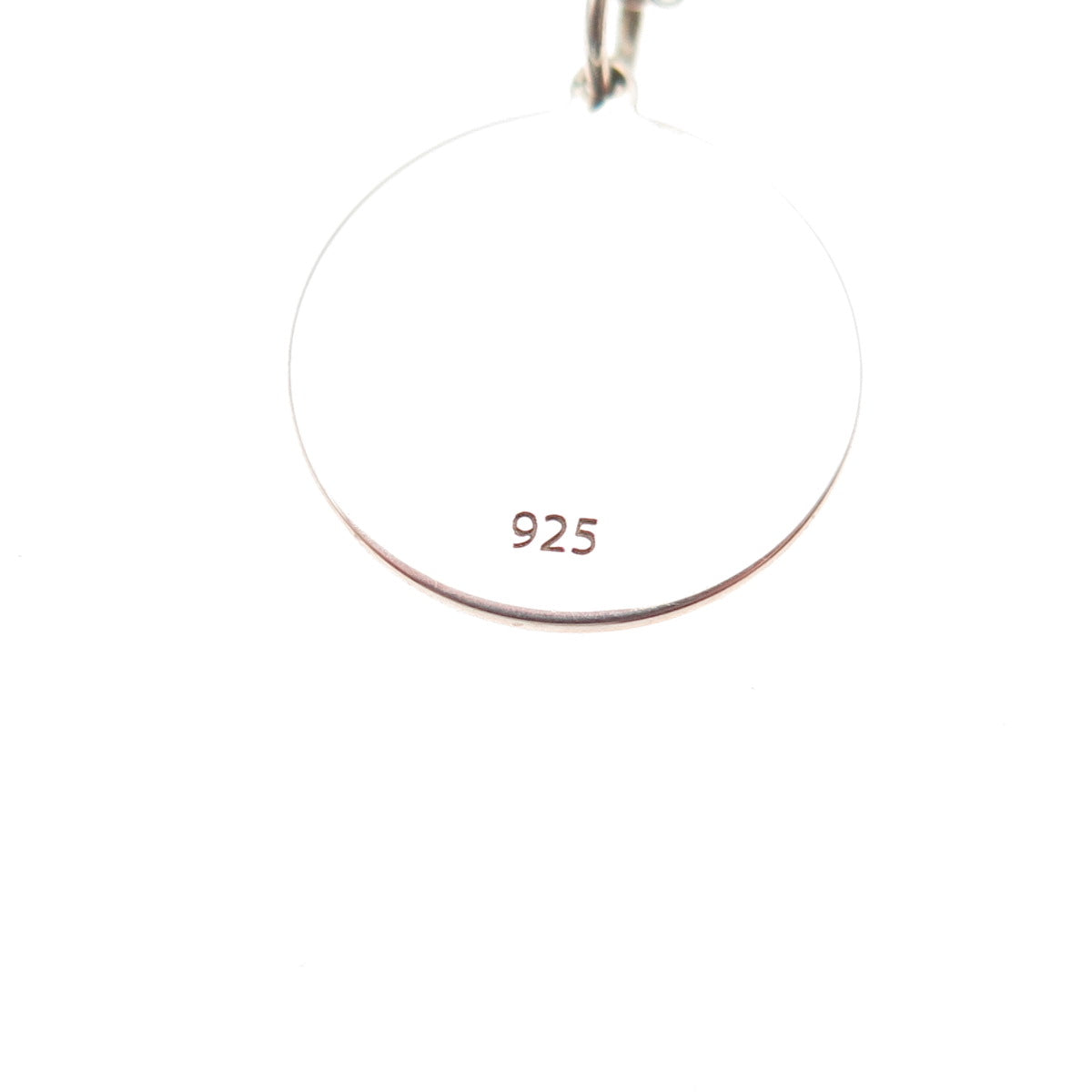 925 Sterling Silver Red Enamel Female Symbol Round Tag Cable Chain Necklace 18"