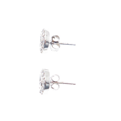 925 Sterling Silver Round-Cut C Z Sparkle Stud Earrings