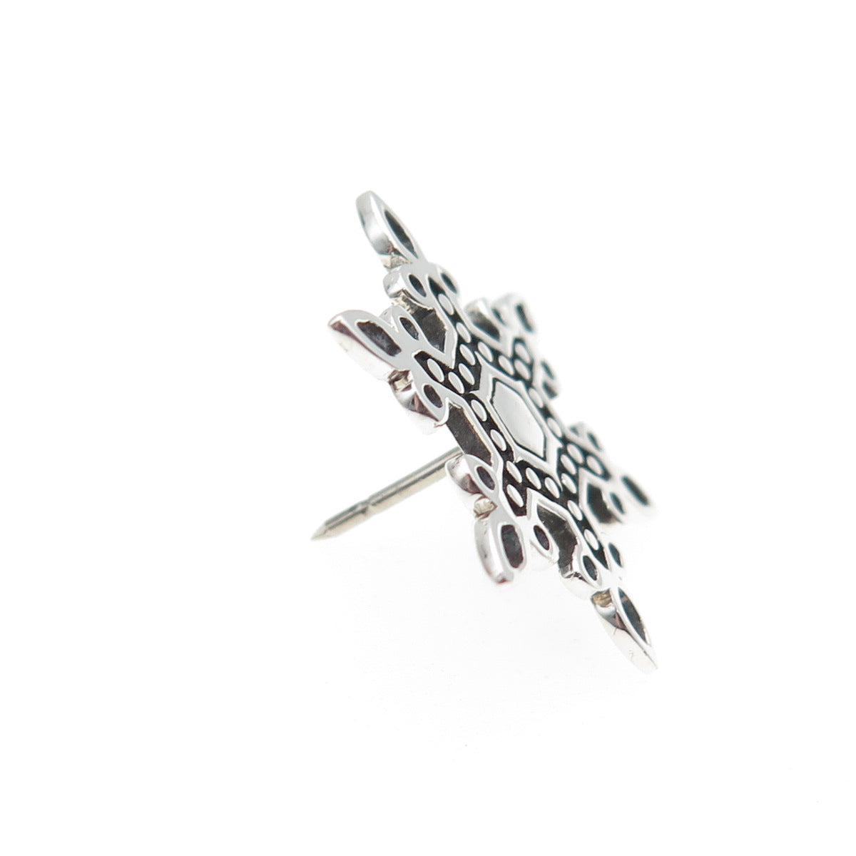 JOHN HARDY 925 Sterling Silver Snowflake Tie Tack / Lapel Pin