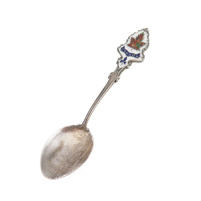 925 Sterling Silver Antique Art Deco Enamel Montreal Canada Coffee Spoon