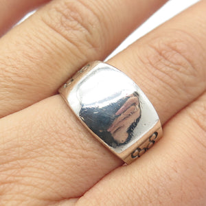 925 Sterling Silver Vintage Etched Ring Size 9