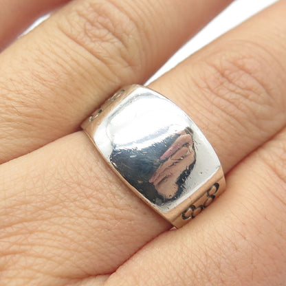 925 Sterling Silver Vintage Etched Ring Size 9
