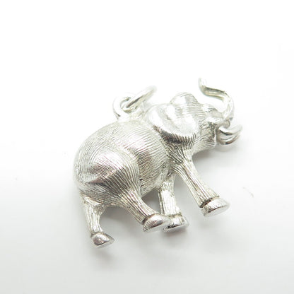 925 Sterling Silver Vintage Elephant Safari 3D Pendant