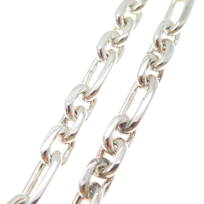 925 Sterling Silver Vintage Oval Figaro Chain Necklace 16-18"