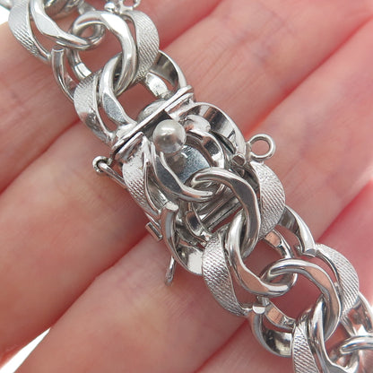 AMERICAN 925 Sterling Silver Antique Art Deco Bismark Link Bracelet 7.25"