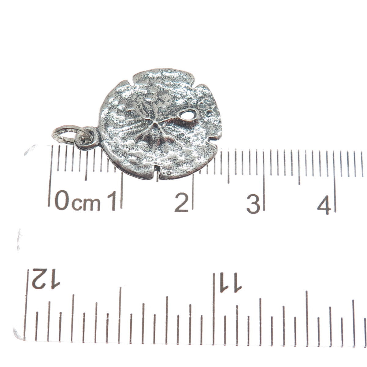 BEAU 925 Sterling Silver Vintage Sand Dollar Oxidized Minimalist Charm Pendant