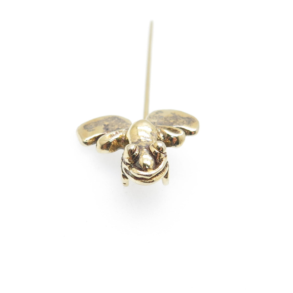 925 Sterling Silver Gold Plated Vintage R Artisan Frog For Good Luck Lapel Pin