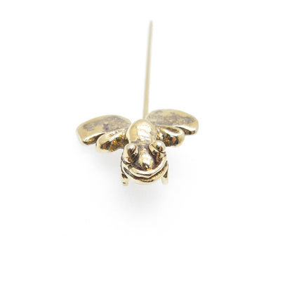925 Sterling Silver Gold Plated Vintage R Artisan Frog For Good Luck Lapel Pin