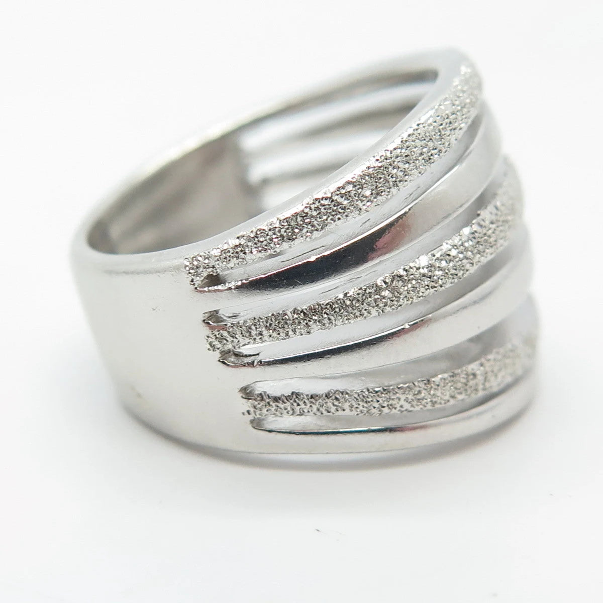 925 Sterling Silver Vintage RCI Multi-Bar Ring Size 6.5