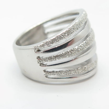 925 Sterling Silver Vintage RCI Multi-Bar Ring Size 6.5