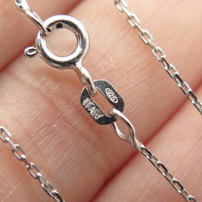 925 Sterling Silver Round-Cut C Z Sparkle Cable Chain Necklace 16"