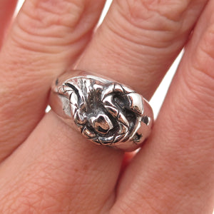 925 Sterling Silver Vintage Snake Oxidized Ring Size 7