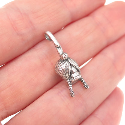 Old Pawn 925 Sterling Silver Vintage Southwestern Indian Chief Charm Pendant