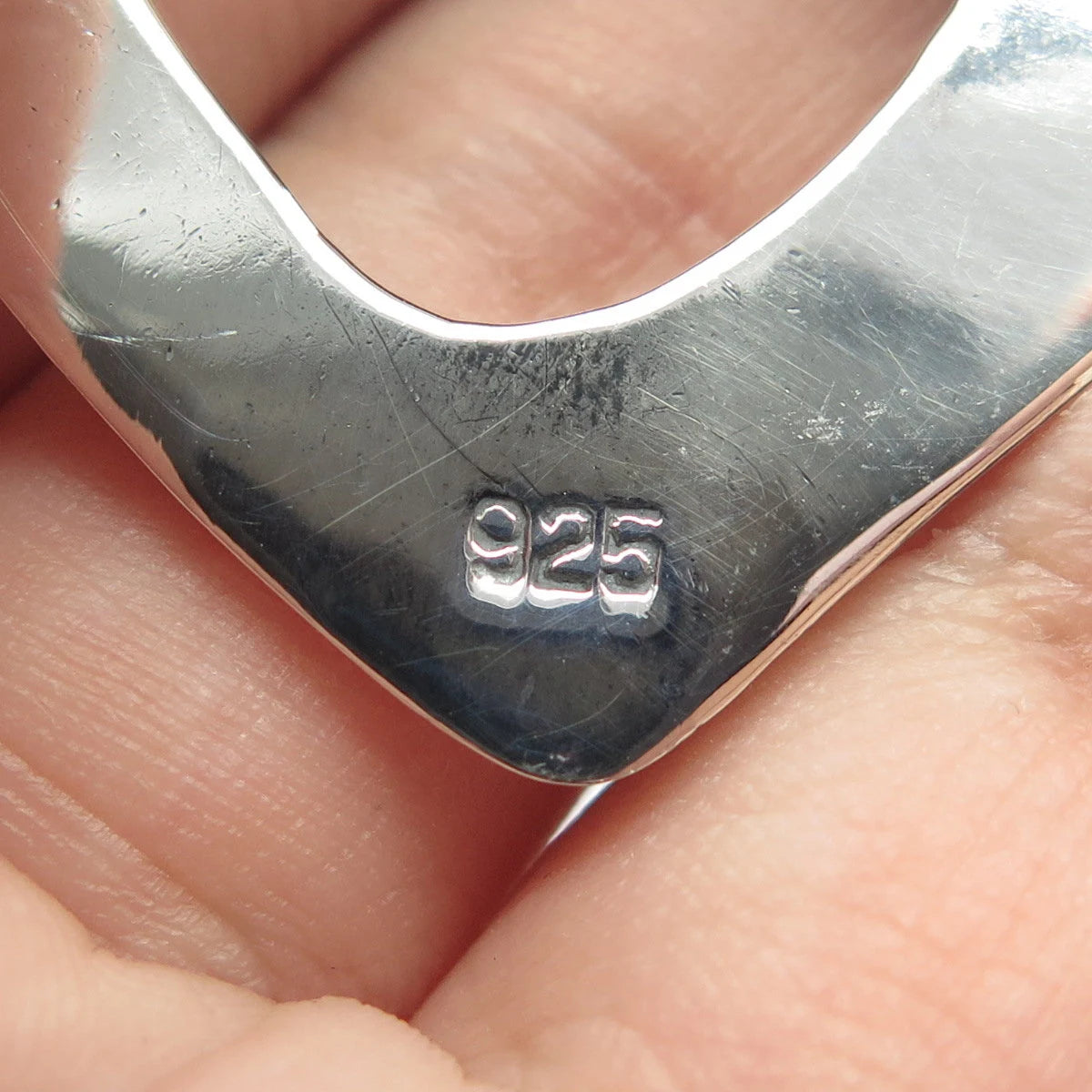925 Sterling Silver Vintage Open Heart Pin Brooch
