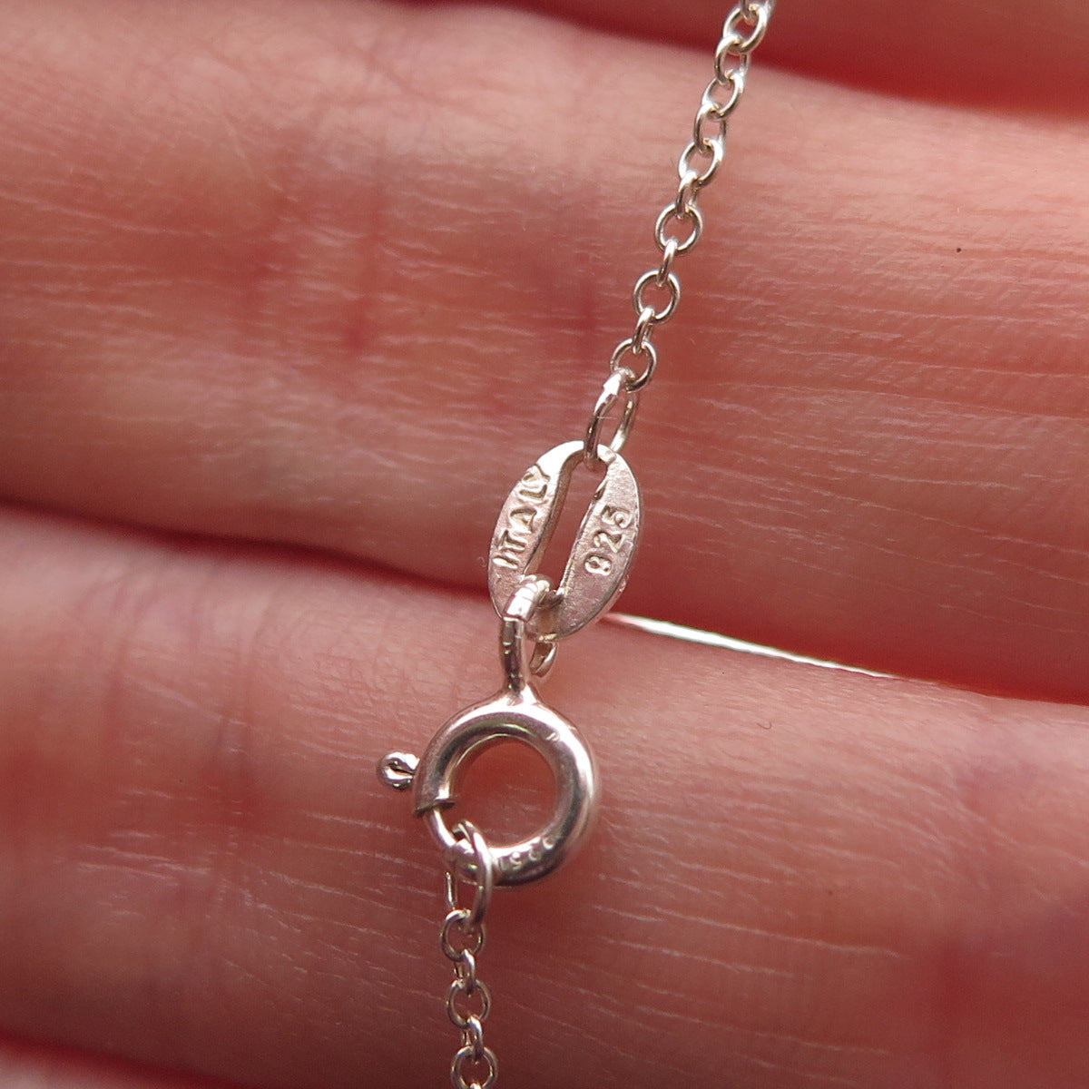 925 Sterling Silver Real Round-Cut Diamond Flame Cable Chain Necklace 18"