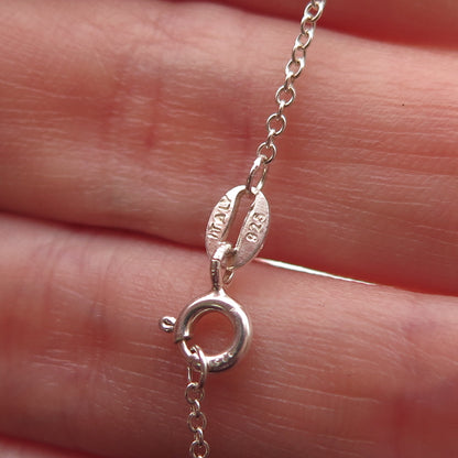 925 Sterling Silver Real Round-Cut Diamond Flame Cable Chain Necklace 18"
