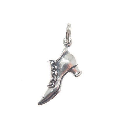 HAND & HAMMER 925 Sterling Silver Vintage Ladies Dancing Shoe Mini 3D Pendant