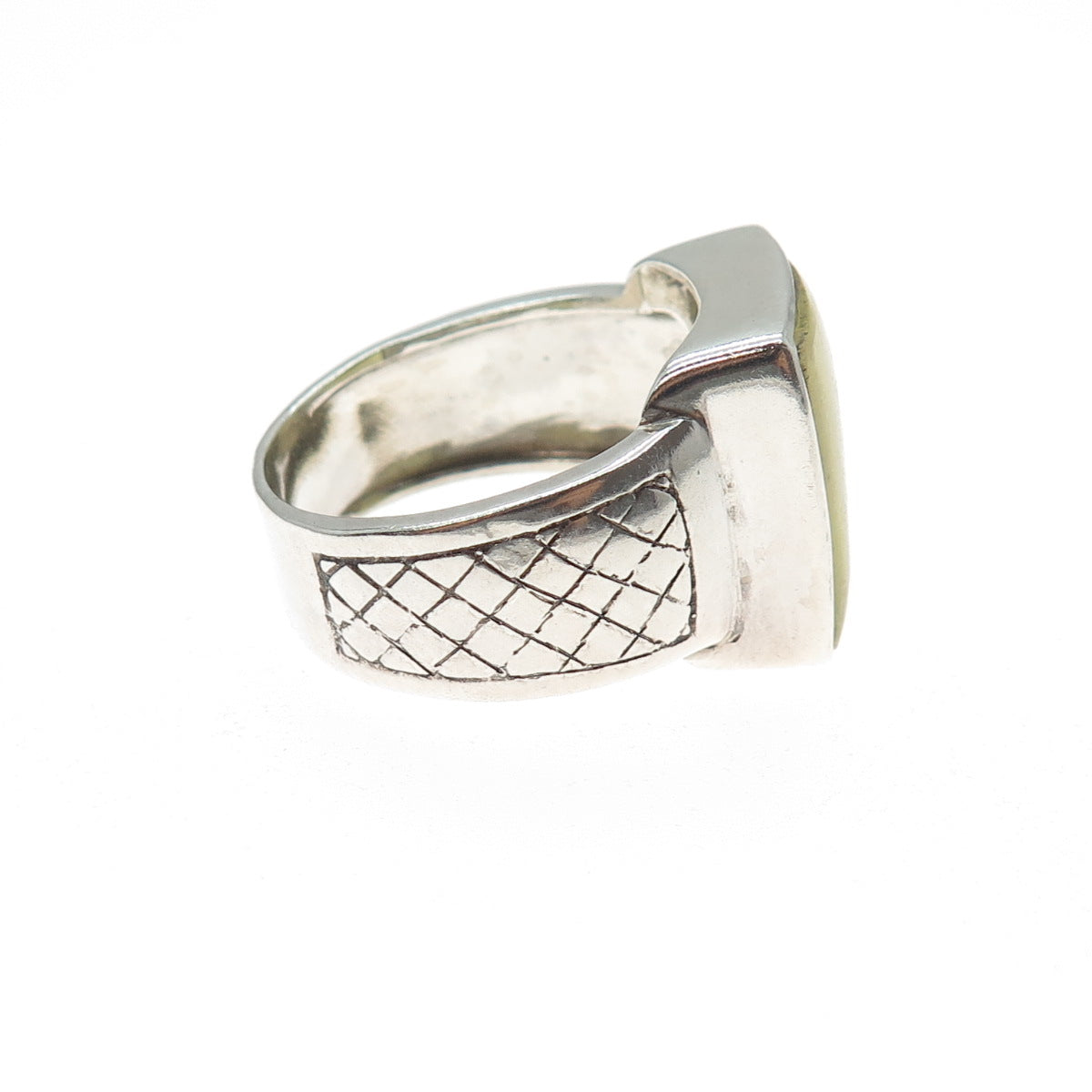 PHLD PlayHardLookDope 925 Sterling Silver Real Prehnite Ring Size 11.75