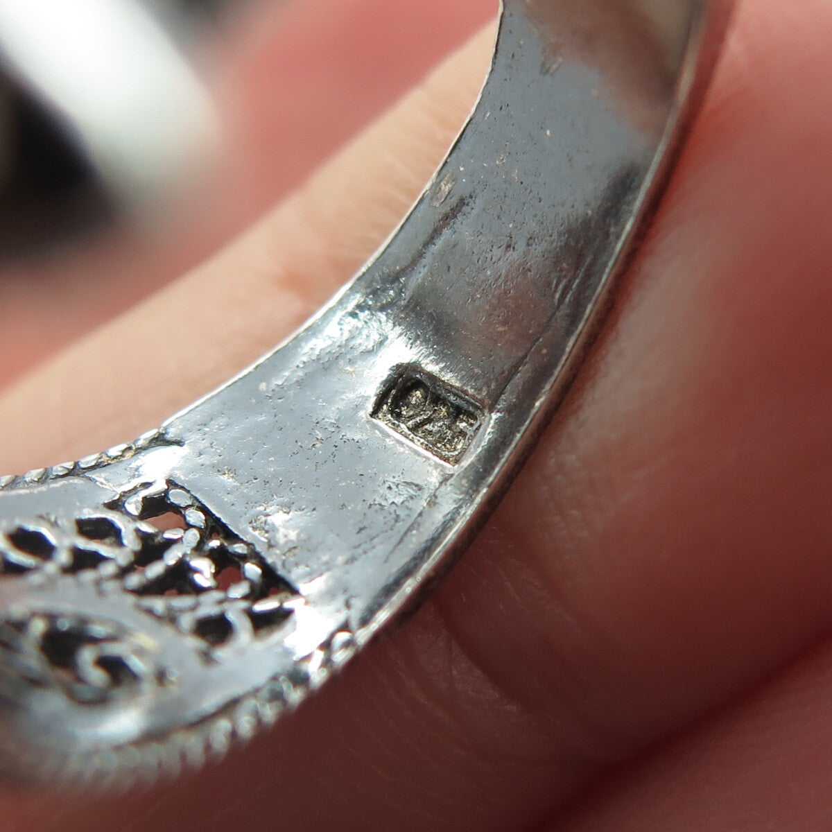 925 Sterling Silver Vintage Butterfly Oxidized Ring Size 6.5