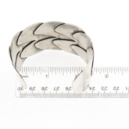 Alfred Karram Sterling Silver Vintage Modernist Hammered Adjustable Bracelet 7"